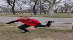 Einbeinige Kniebeuge mit Sprüngen